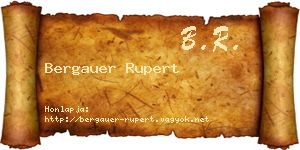 Bergauer Rupert névjegykártya